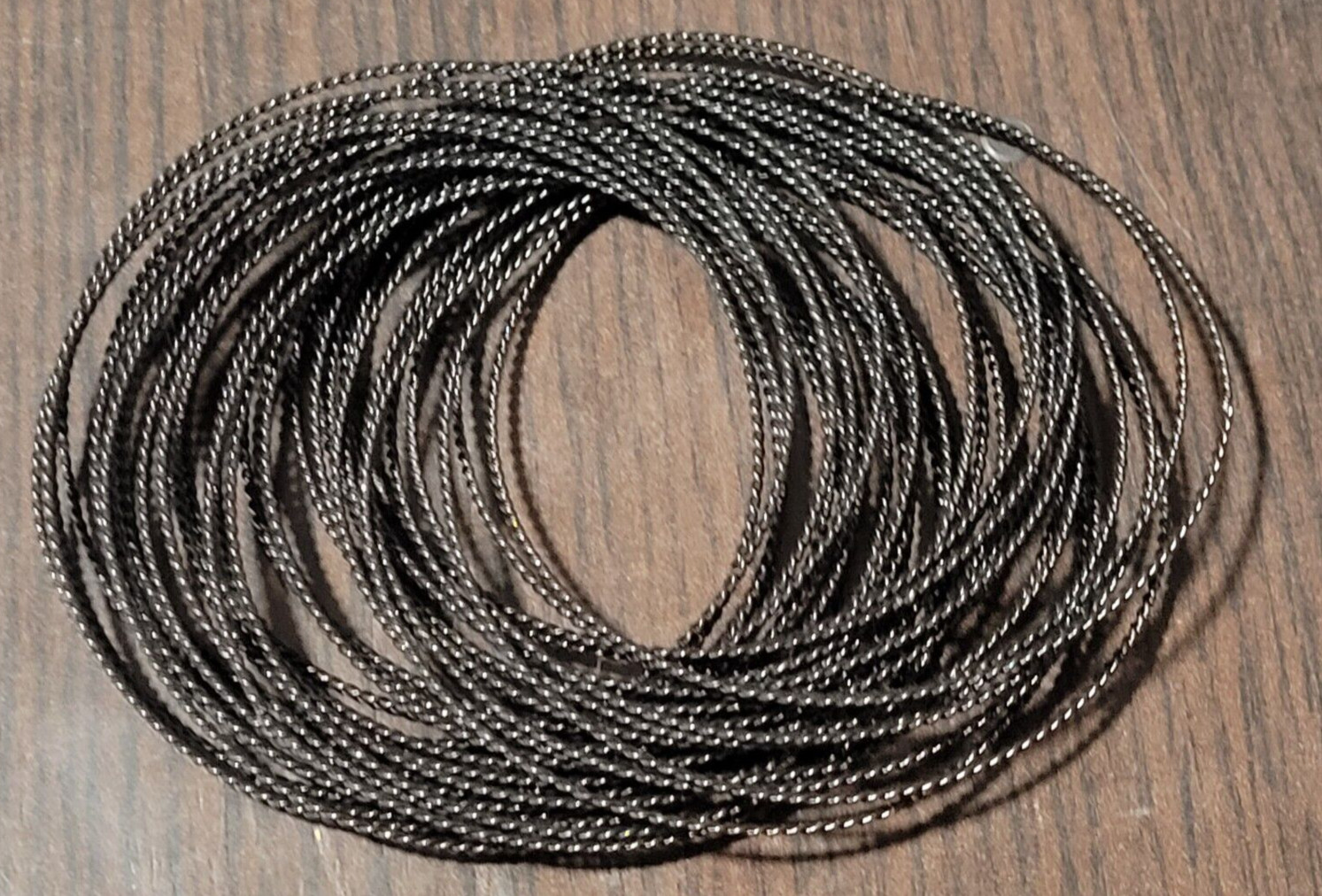 36 Interlocking Thin Black Twisted Braided Metal … - image 1