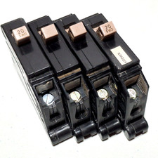 Lot of 4 CUTLER HAMMER CH120 Circuit Breaker 1 Pole 20 Amp 120V