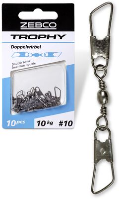 Zebco Trophy Doppelwirbel Angelwirbel Schnurverbinder Karabiner