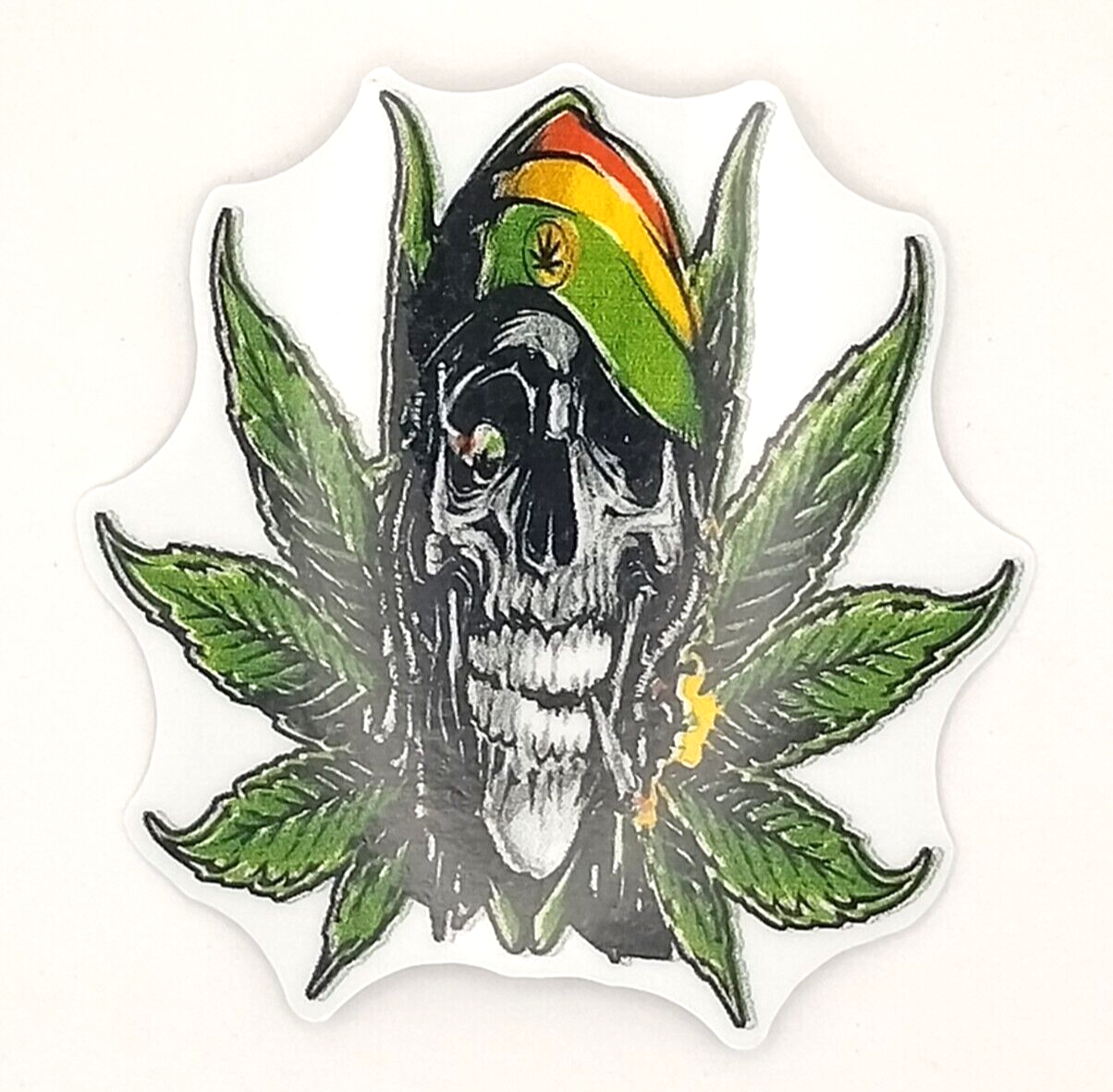 Rasta Skull 420 Vinyl Sticker Waterproof Weed Design for Laptop Bottle