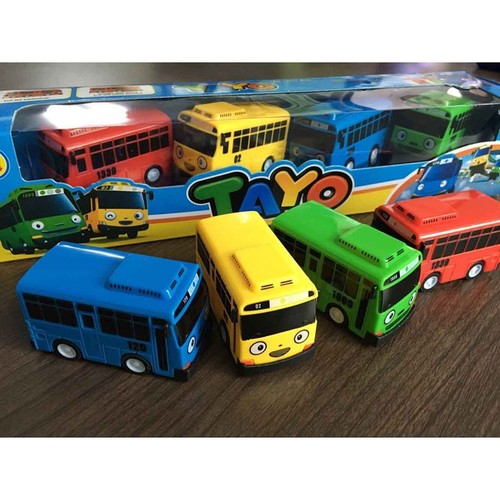 4 Pcs Tayo Rogi Gani Rani Mini Cars Toy The Little Bus TAYO Friends 