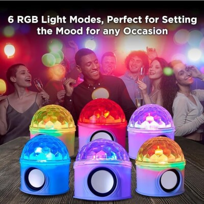 SKYLAR Disco Ball Speaker, 6 Light Modes, Bluetooth Speaker, USB Powered   Perft