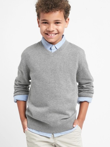 GAP Uniform V-neck sweater Grey Heather 