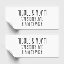 Modern Couples Return Address Labels - Custom Address Stickers - Set of 30