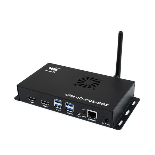 CM4-IO-POE-BOX PoE Mini Computer Mini PC w/ Case Cooling Fan For Raspberry Pi - 第 3/6 張圖片
