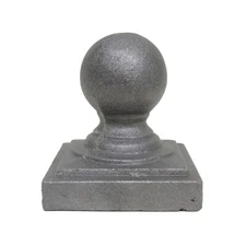 Cast Iron Ball Fence Finial Square Topper Post Caps - For 4 x 4" Posts