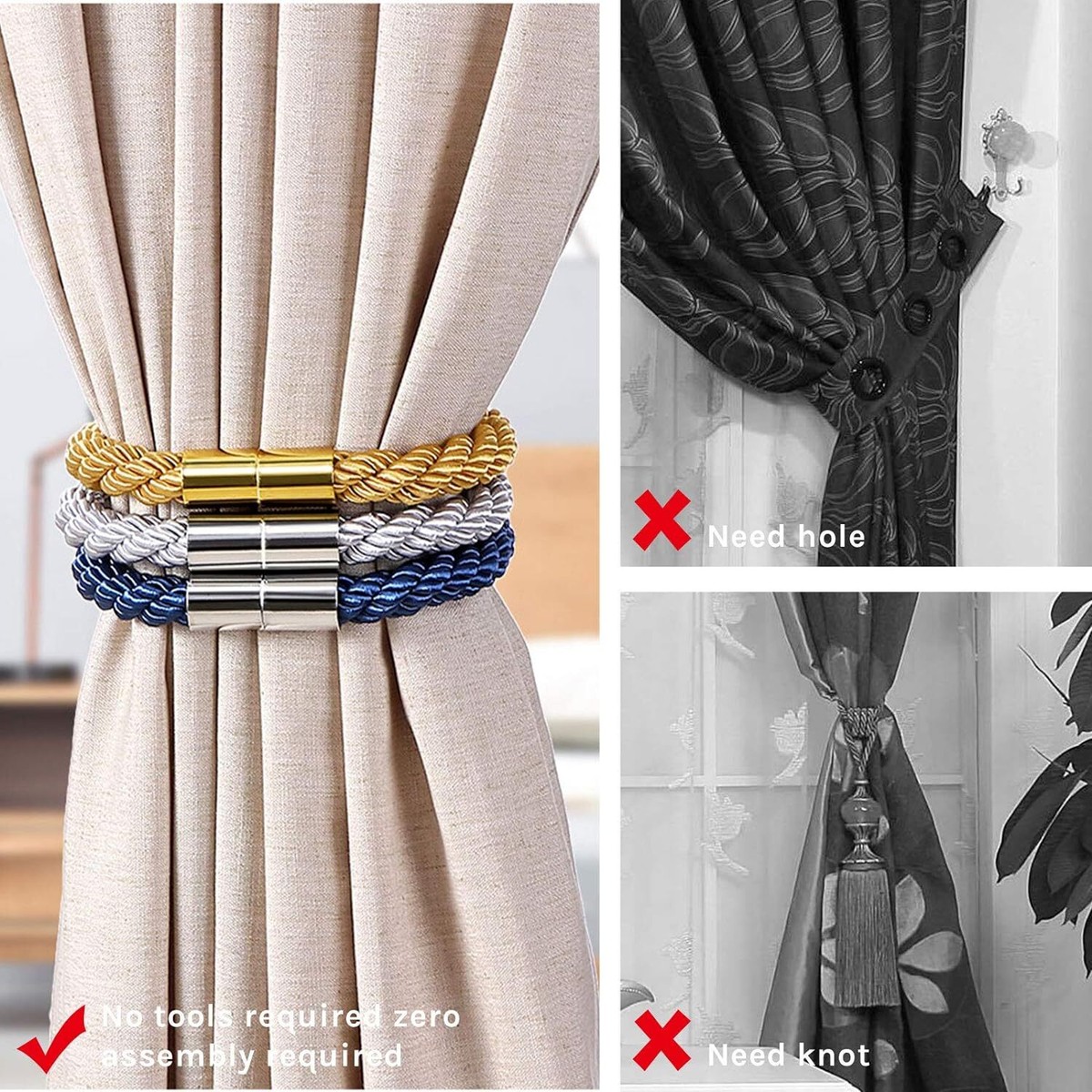 Pretty Jolly 2 Pack Handgemaakte Gordijn Tiebacks Touw Kwastje Tie
