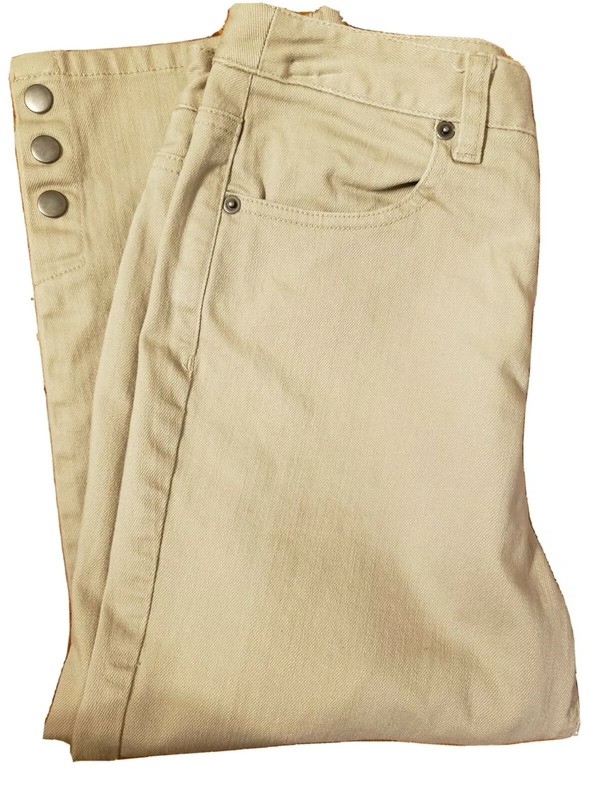 Talbots Womens Petites Stretch Capris 3 Button Size 4 Beige EUC