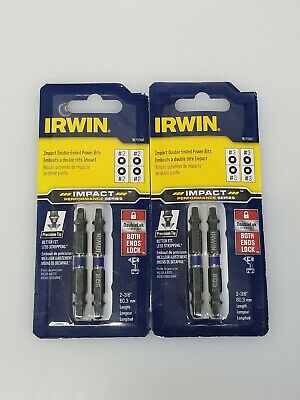 2-Pack IRWIN Tools 1892014 Impact Performance Series Double-Ended Screwdriver Power Bit with 2 3/8-Length 