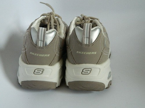 New Skechers Air-Cooled Memory Foam Womens Tan & White Glitter Shoes Size 8.5 - Picture 3 of 8