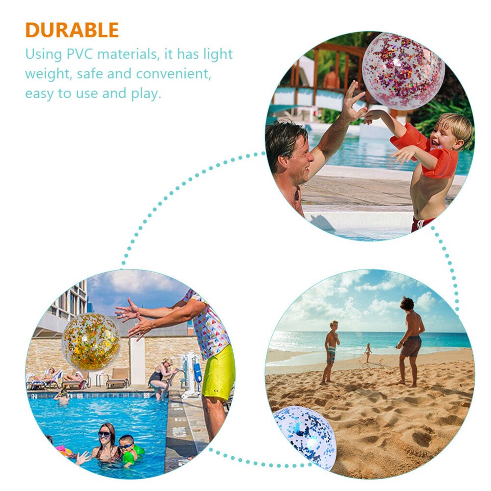 4 Pcs Kid Inflatable Pool Sequined Beach Ball Water Toys Balls eBay