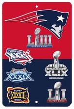 New England Patriots Super Bowl Champions High Gloss Metal Sign