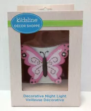 Kidsline Decor Shoppe Butterfly Night Light Pink White Brown Resin New In Box