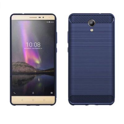 Handyhülle Schutz Case für Lenovo Phab2 Cover Bumper Carbon Optik Etui TPU Blau