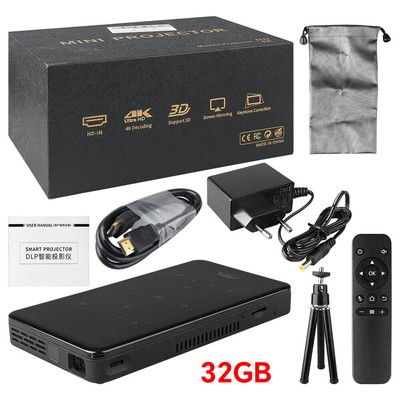 4K 1080P HD Smart DLP Mini Beamer Projektor Android WiFi Bluetooth 32G HeimkinME