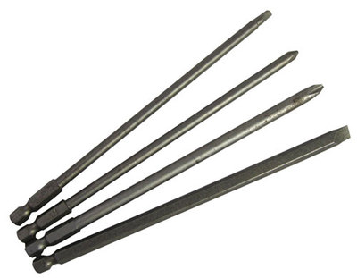 New 4pc 6'' Long Power Bit Set PHILLIPS & SLOTTED