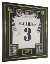 Framed Roberto Carlos of Madrid Signed Shirt Autographed Jersey Display with COA