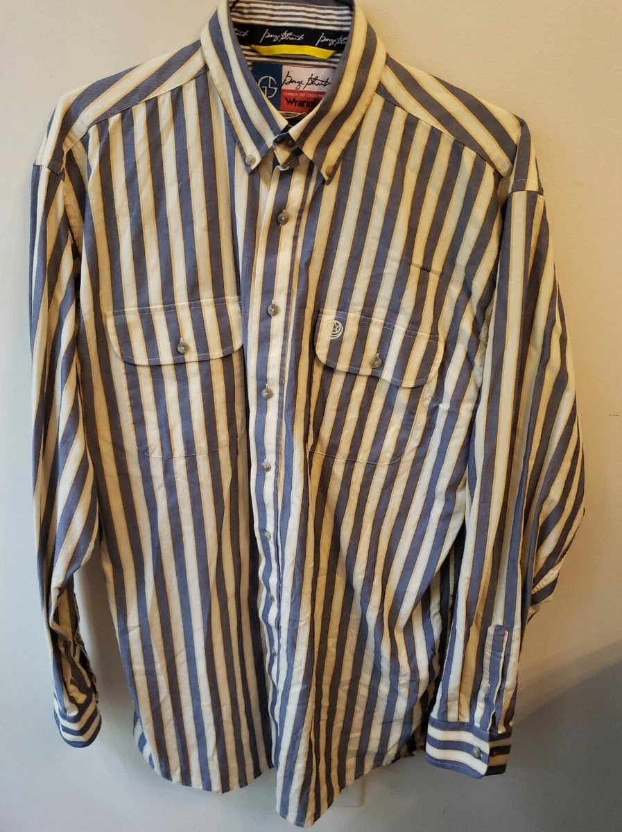 Wrangler George Strait Cowboy Cut Collection Men Yellow Gray Cream Stripe Large