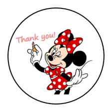 30 THANK YOU MOUSE STICKERS ENVELOPE SEALS LABELS 1.5" ROUND CUSTOM MADE