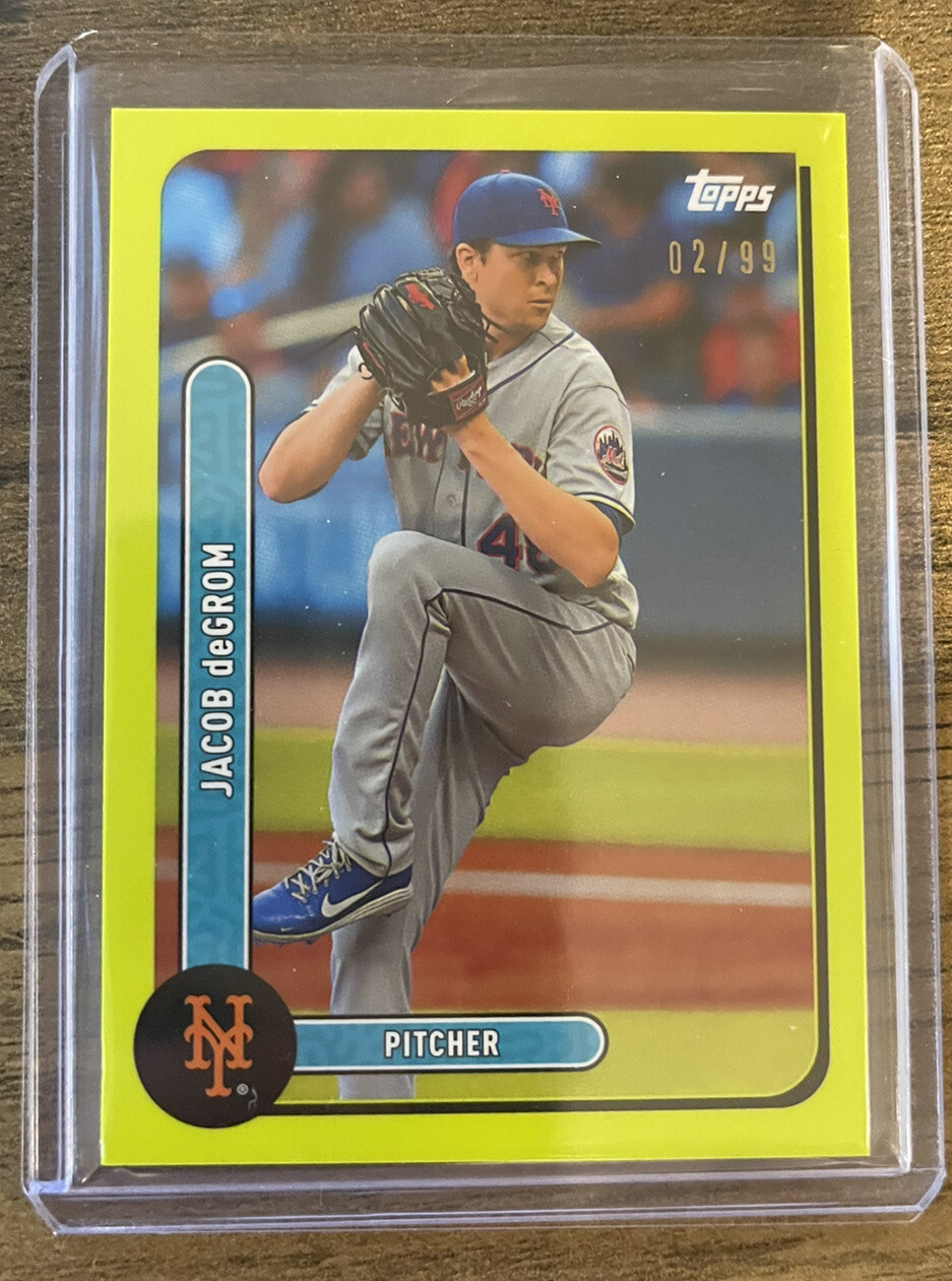 2021 Topps Brooklyn Collection Jacob DeGrom SP 2/99 Lime Green Parallel  Mets | eBay