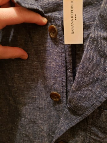 NWT Banana Republic 44R Mens Linen Blazer Blue BRAND NEW Jacket - Picture 4 of 9