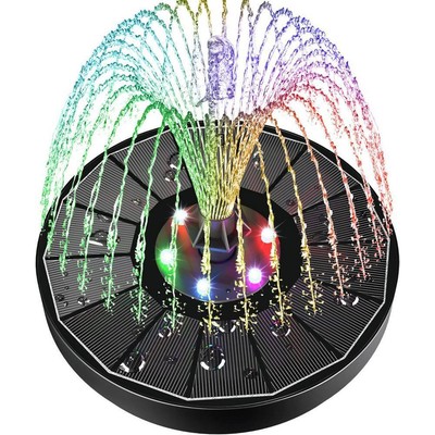 Cubilan Fountain Pump Solar Powered 3.5-Watt w/ 7-Nozzle + 4-Fixer Glass Black