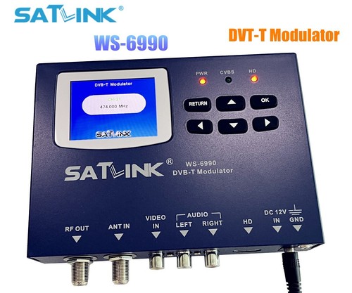 SATLINK WS-6990 1 Route DVB-T modulator AV+ HDMI COFDM modulation H.264 MPEG-4