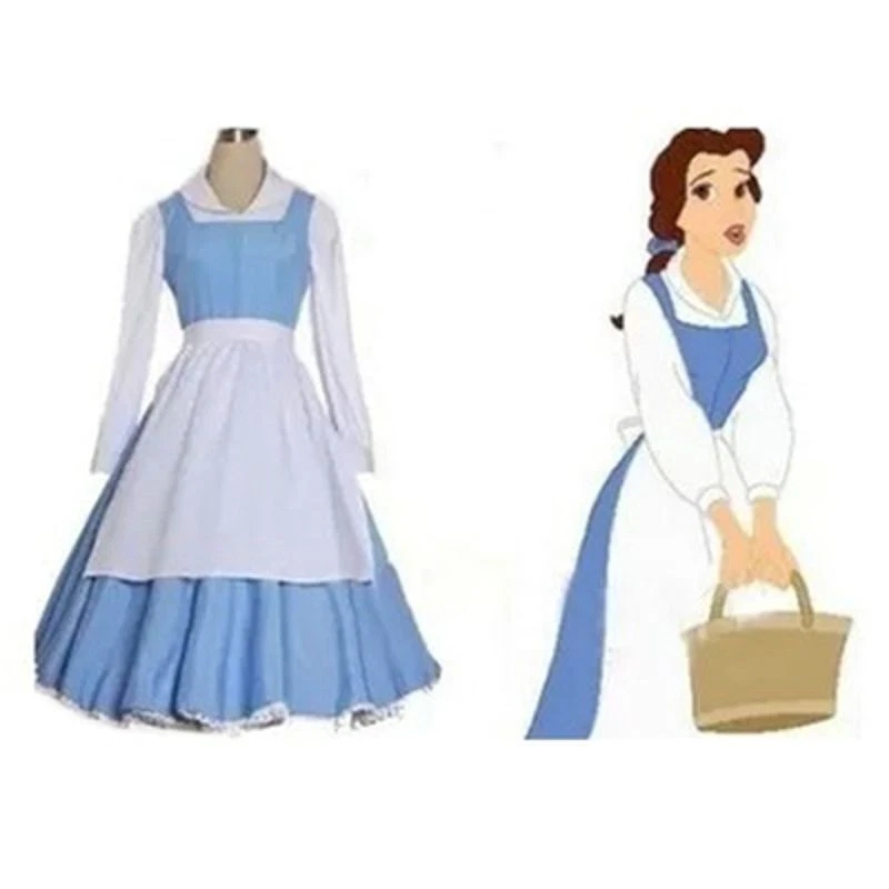 Belle blue shop and white dress