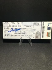 READ Junior Caminero Auto -MLB Debut -9/23/23 -TB Rays Ticket- MLB Authentic 🔥