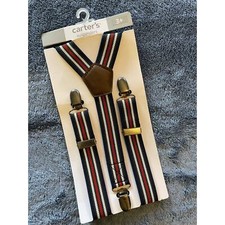Carters Toddler Boy Suspenders 3 Adorable Black/Red