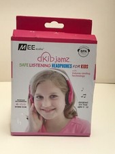 MEE Audio Pink White Kid Jamz Safe Listening Headphones For Kids 4 - 12 Durable
