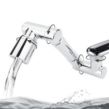 1440  Swivel Faucet Extender Sink Aerator 2 Mode Splash Water Filter Silver