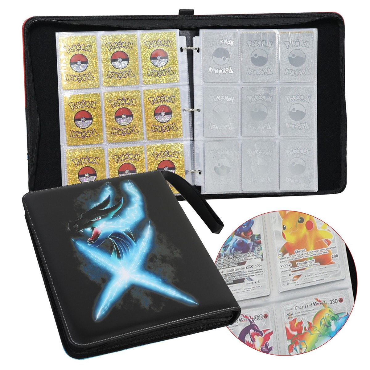900 Card Pocket Binder 9 Pockets Trading Cards Album Folder