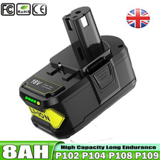 18V 8.0Ah Battery For Ryobi Lithium P108 ONE+ Plus RB18L40 RB18L50 P104
