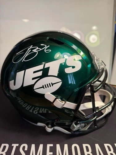 SAM DARNOLD & LEVEON BELL SIGNED NY JETS-FULL SIZE REPLICA SPEED HELMET