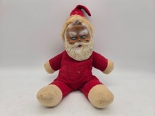 Vintage Santa Rubber Face Plush Made in Japan White Beard READ