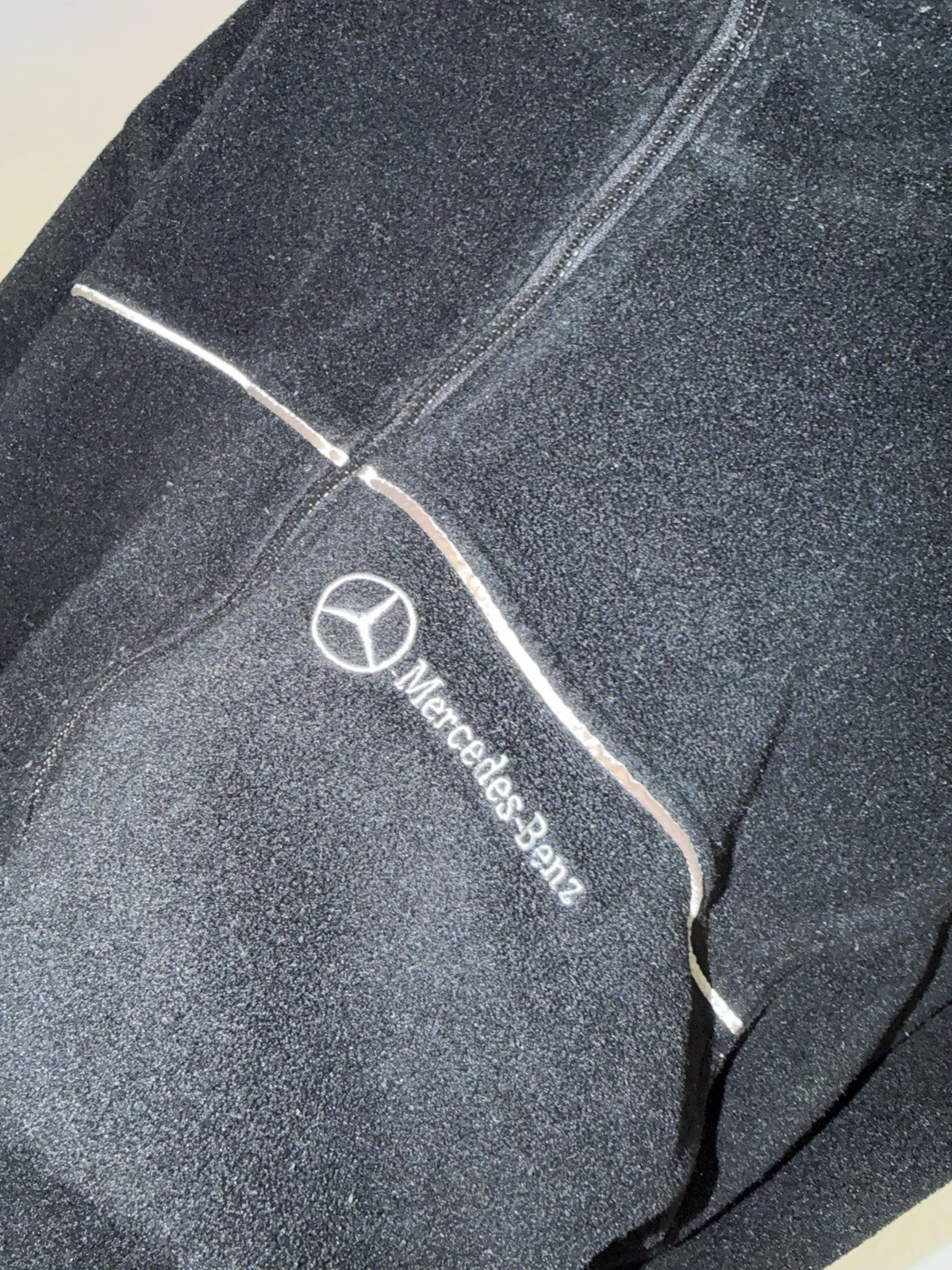 Vintage Mercedes Benz Black 90s Mens Zip Fleece Jacket Racing Size L-XL image 2
