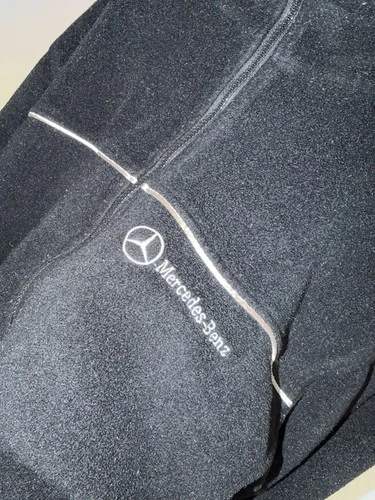 Vintage Mercedes Benz Black 90s Mens Zip Fleece Jacket Racing Size L-XL image 2