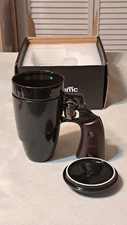 Pukomc Revolver Black 16 Oz Ceramic Coffee Mug Cup With Lid 
