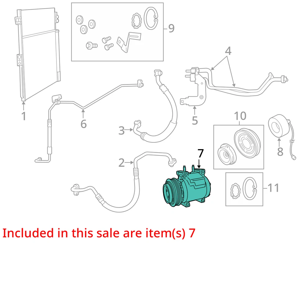 AC Compressor Wk Body VIN E Or F 6th Digit Fits 16-22 GRAND CHEROKEE 12304700 Foto 3 de 4