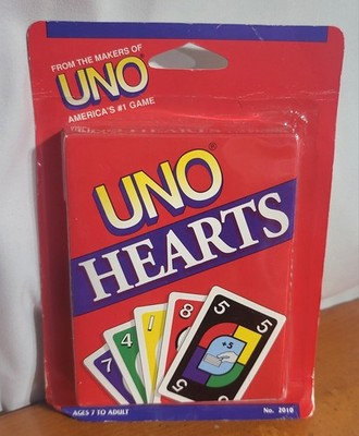 NEW Vintage UNO Hearts Card Game Sealed Mattel 1995 RARE Edition Fun Family Game