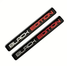 2pcs/3D Epoxy Resin Stickers Black Limited Edition Stickers Body Work Decals