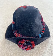 Black Velvet Hat Y2K Vintage Embellished Women's Fashion by Davett