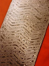 ALABAMA DAMASCUS STEEL BILLET BLANK,BLADE, KNIFE MAKING SUPPLIES - .125" Thick