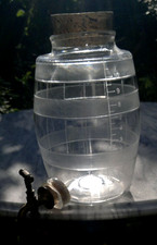 Antique Glass Keg Barrel Dispenser & Tap ~  Lumley & Co London ~ "11 half pints"