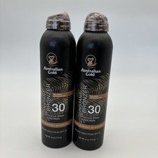 2 pack  AUSTRALIAN GOLD Continuous Spray Sunscreen SPF30 Instant Bronzer 6.oz