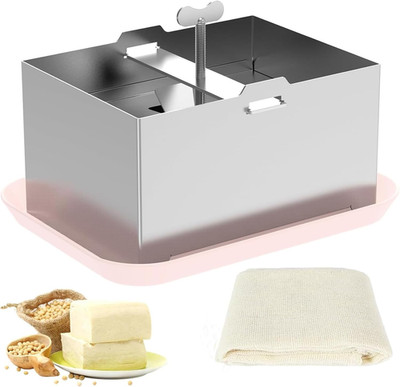 Prensa Para Queso Fresco Casero De Acero Inoxidable 2 Lbs Con Bandeja De Goteo