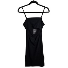 NWT Forever 21 Black Ribbed Knit Tank Midi Dress Cutout Torso Double Slit Size M