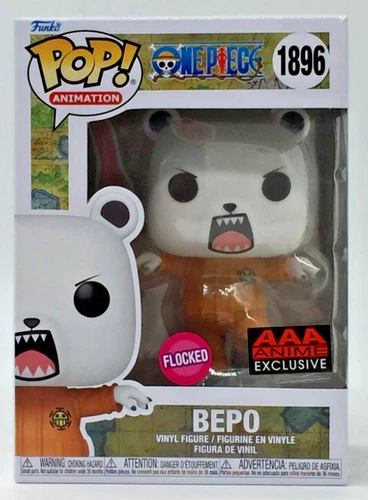 Funko Pop! One Piece Bepo #1896 Flocked AAA Anime EX With Pop Protector