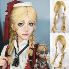 Identity Ⅴ Anne Lester Wig Blond Double Braided Ponytail Cosplay Anime Hairpiece